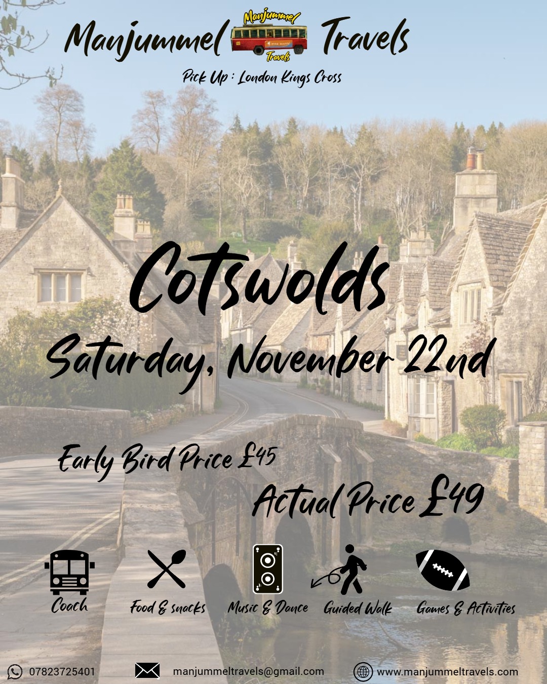 Cotswolds poster showing Early Bird price
